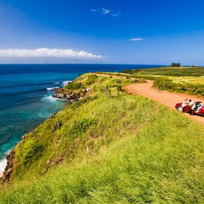 Parked on an overlook in our Hawaii car hire